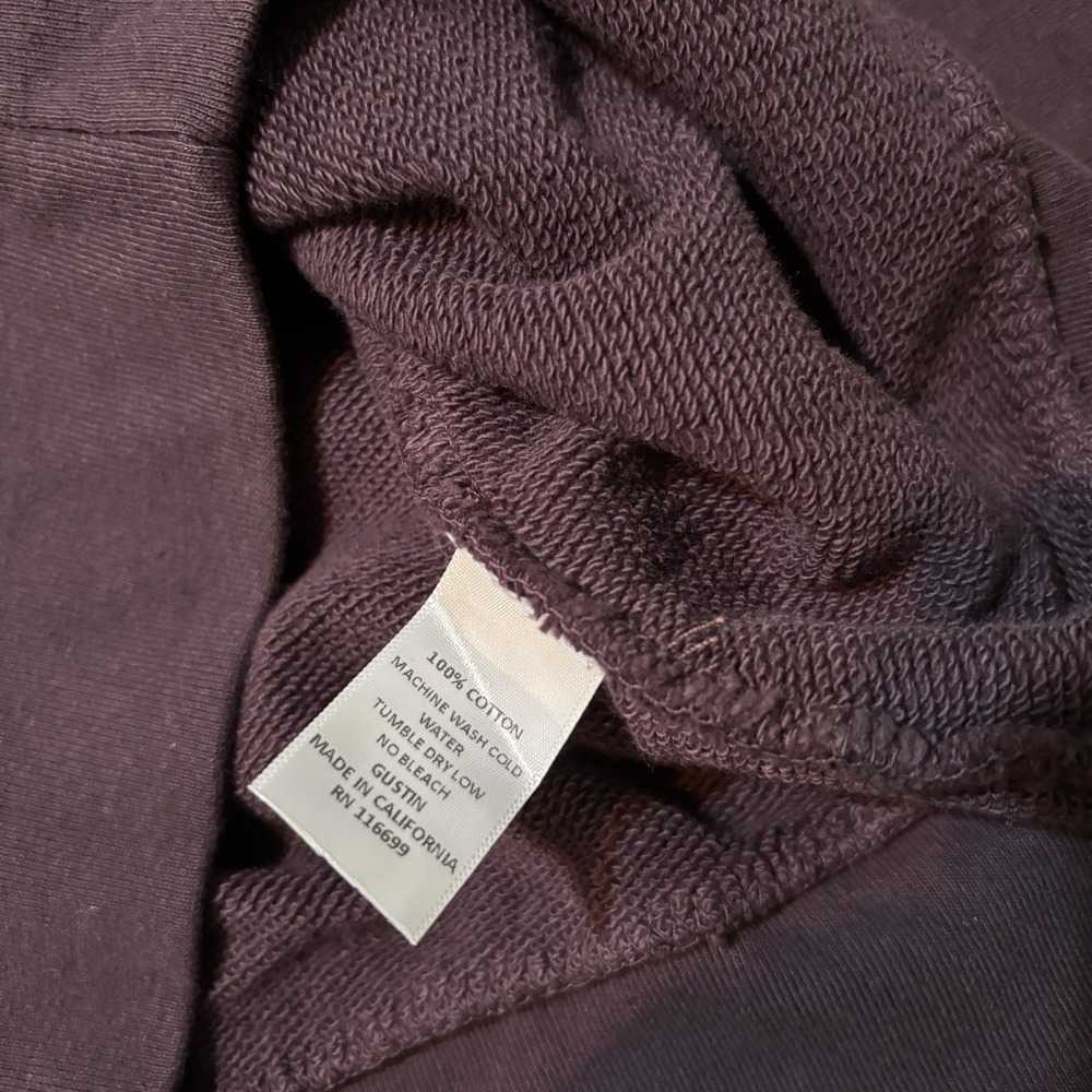 Gustin Sweatshirt Mens Large Red Burgundy Short Sleeve French Terry Single V - Picture 8 of 9